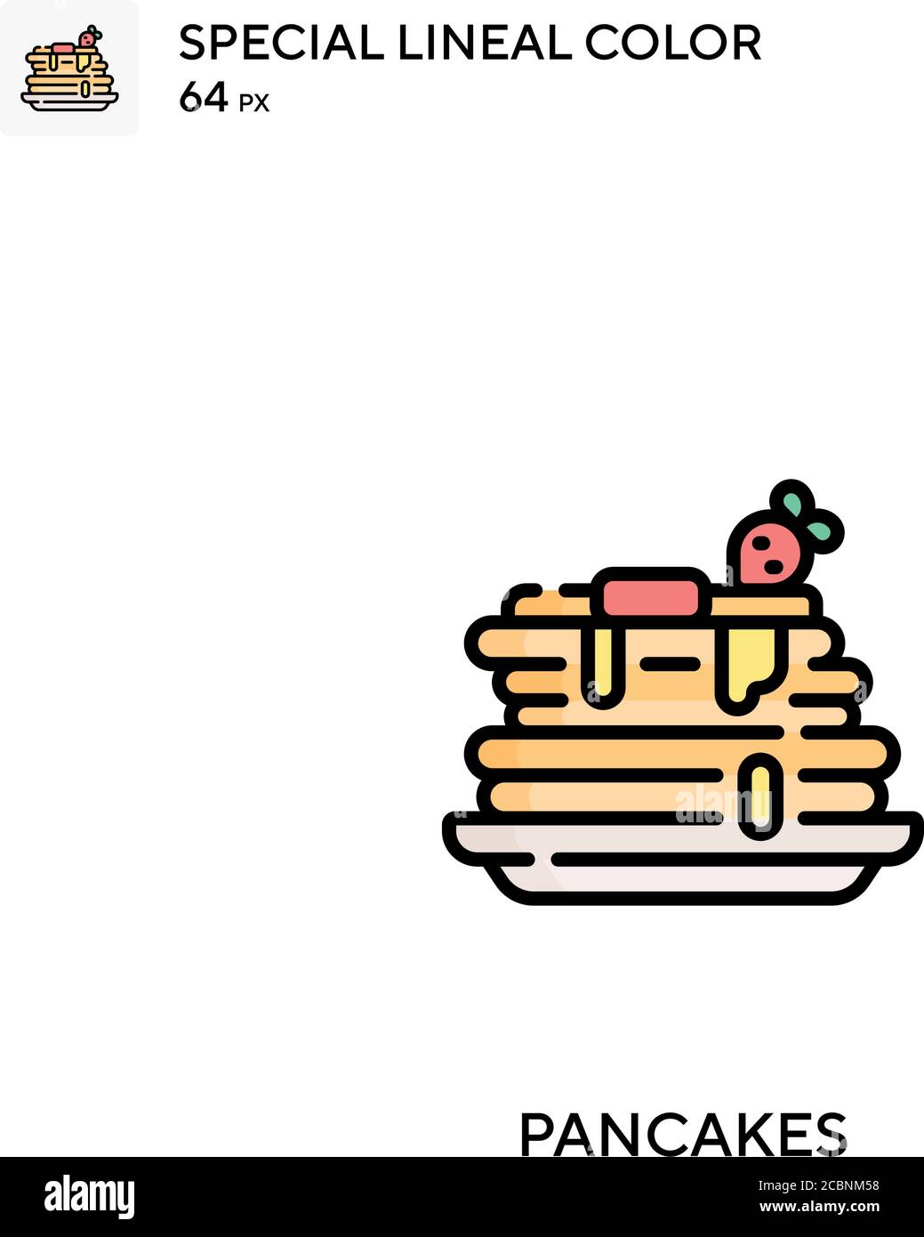 Pancakes icône spéciale de vecteur de couleur de lineal. Des icônes de crêpes pour votre projet d'entreprise Illustration de Vecteur