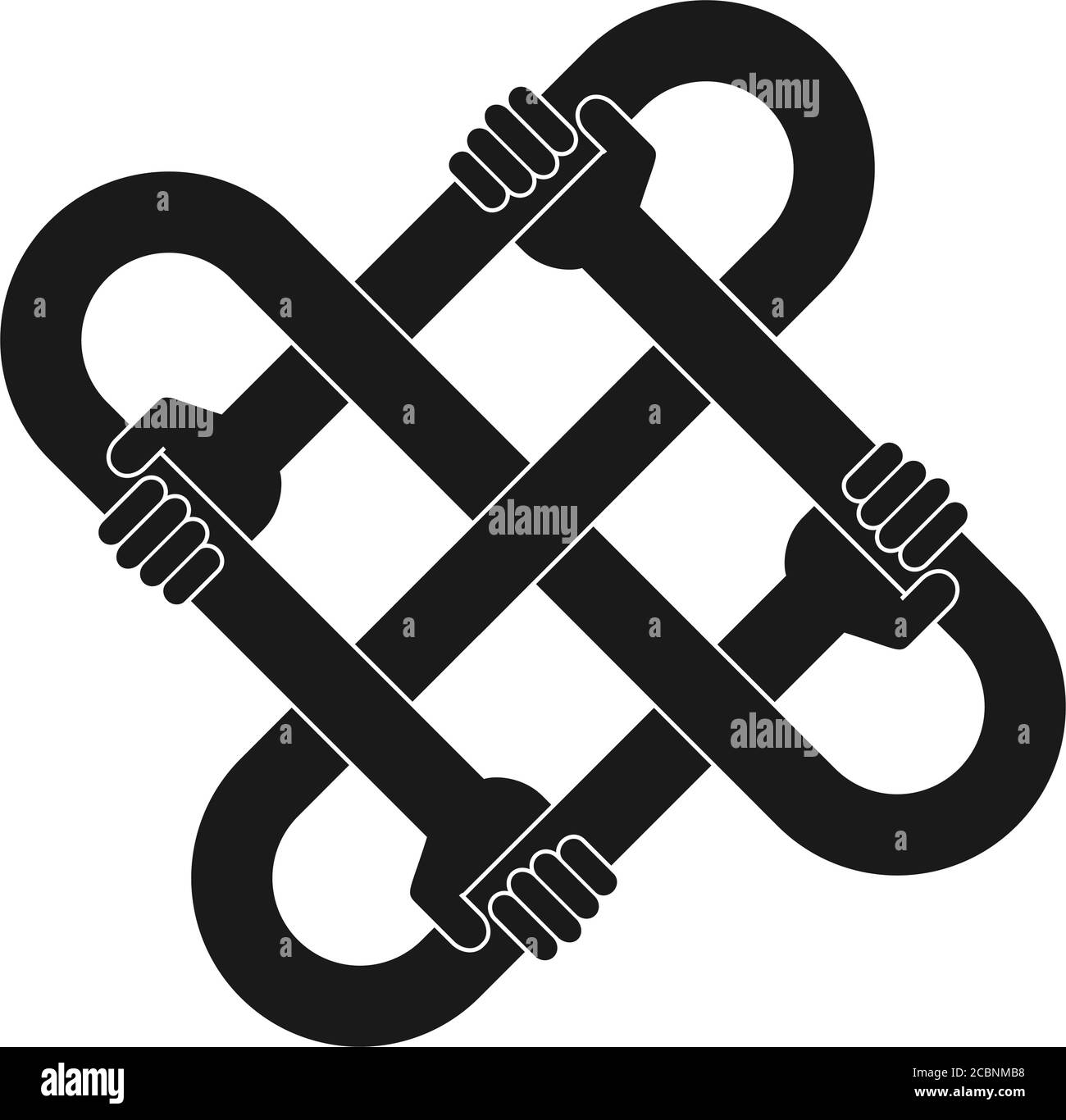 symbole d'unité en forme de croix composé de bras forts Illustration de Vecteur