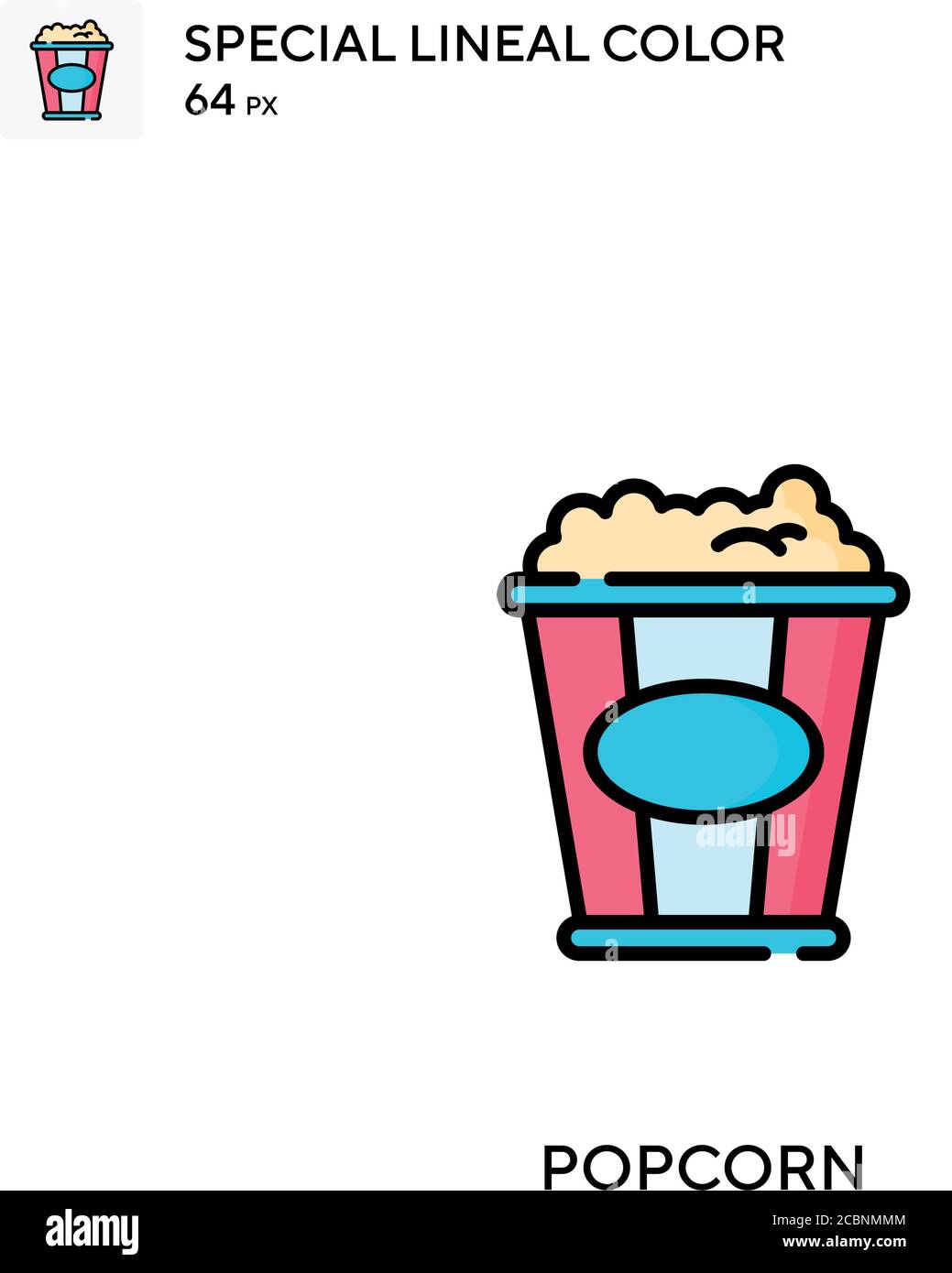 Pop-corn icône spéciale à vecteur de couleur. Des icônes pop-corn pour votre projet d'entreprise Illustration de Vecteur