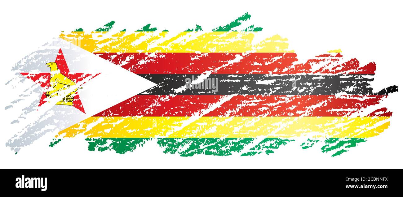 Drapeau du Zimbabwe, République du Zimbabwe. Modèle pour la conception des prix, un document officiel avec le drapeau du Zimbabwe. Illustration de Vecteur