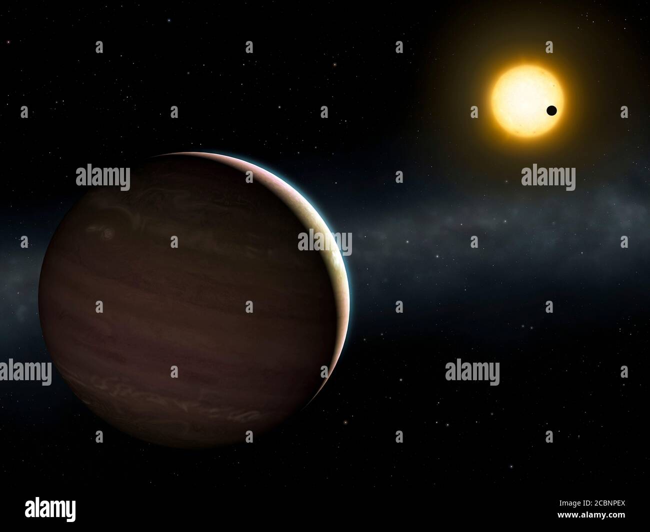 Illustration des planètes WASP-148 b et c Banque D'Images