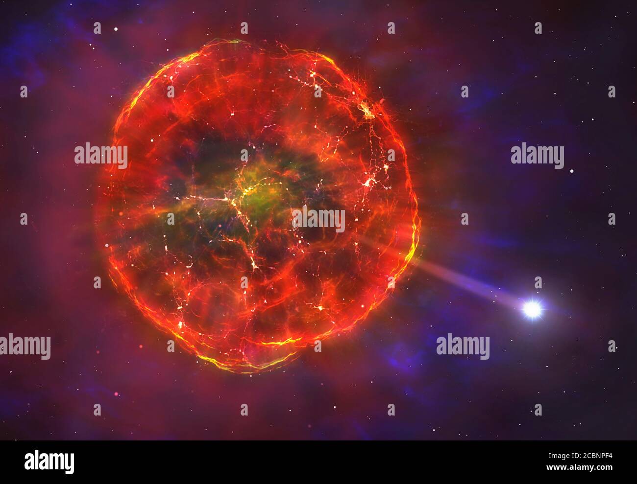 Supernova éjectant un nain blanc Banque D'Images