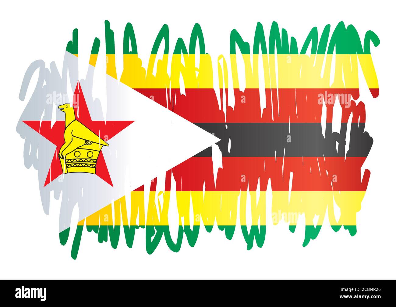 Drapeau du Zimbabwe, République du Zimbabwe. Modèle pour la conception des prix, un document officiel avec le drapeau du Zimbabwe. Illustration de Vecteur