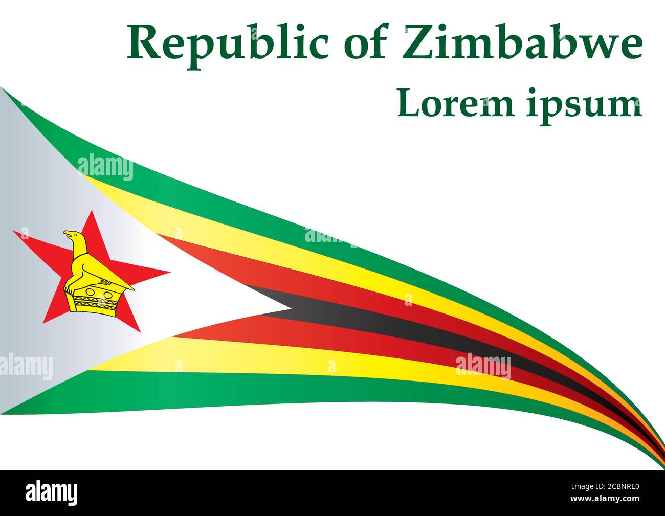 Drapeau du Zimbabwe, République du Zimbabwe. Modèle pour la conception des prix, un document officiel avec le drapeau du Zimbabwe. Illustration de Vecteur