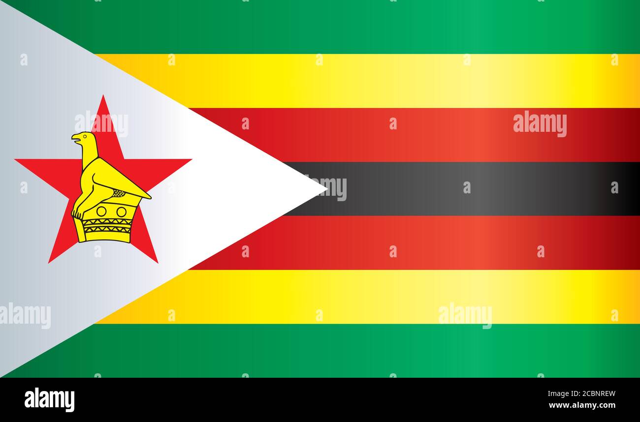 Drapeau du Zimbabwe, République du Zimbabwe. Modèle pour la conception des prix, un document officiel avec le drapeau du Zimbabwe. Illustration de Vecteur