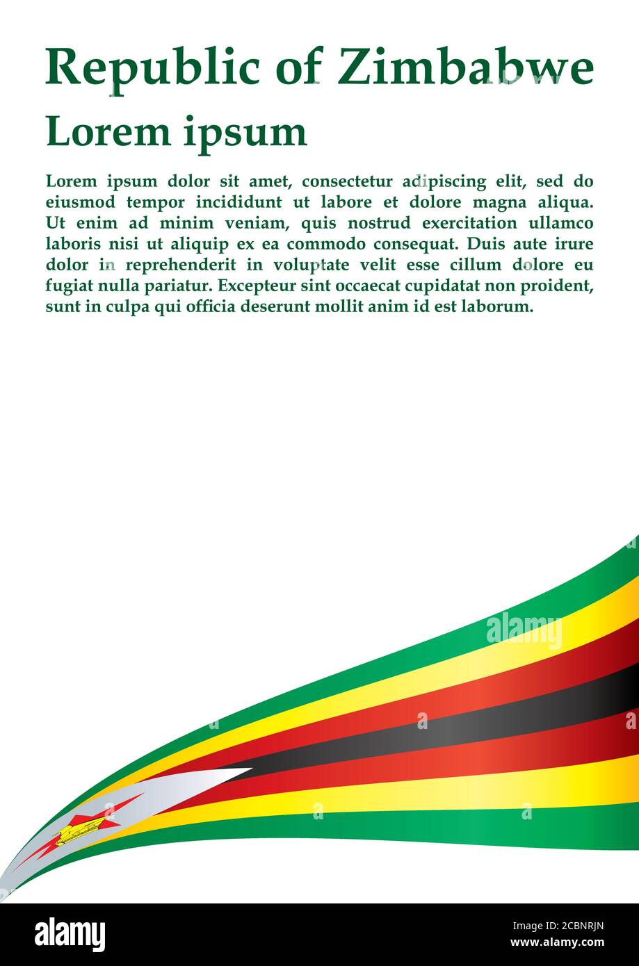 Drapeau du Zimbabwe, République du Zimbabwe. Modèle pour la conception des prix, un document officiel avec le drapeau du Zimbabwe. Illustration de Vecteur