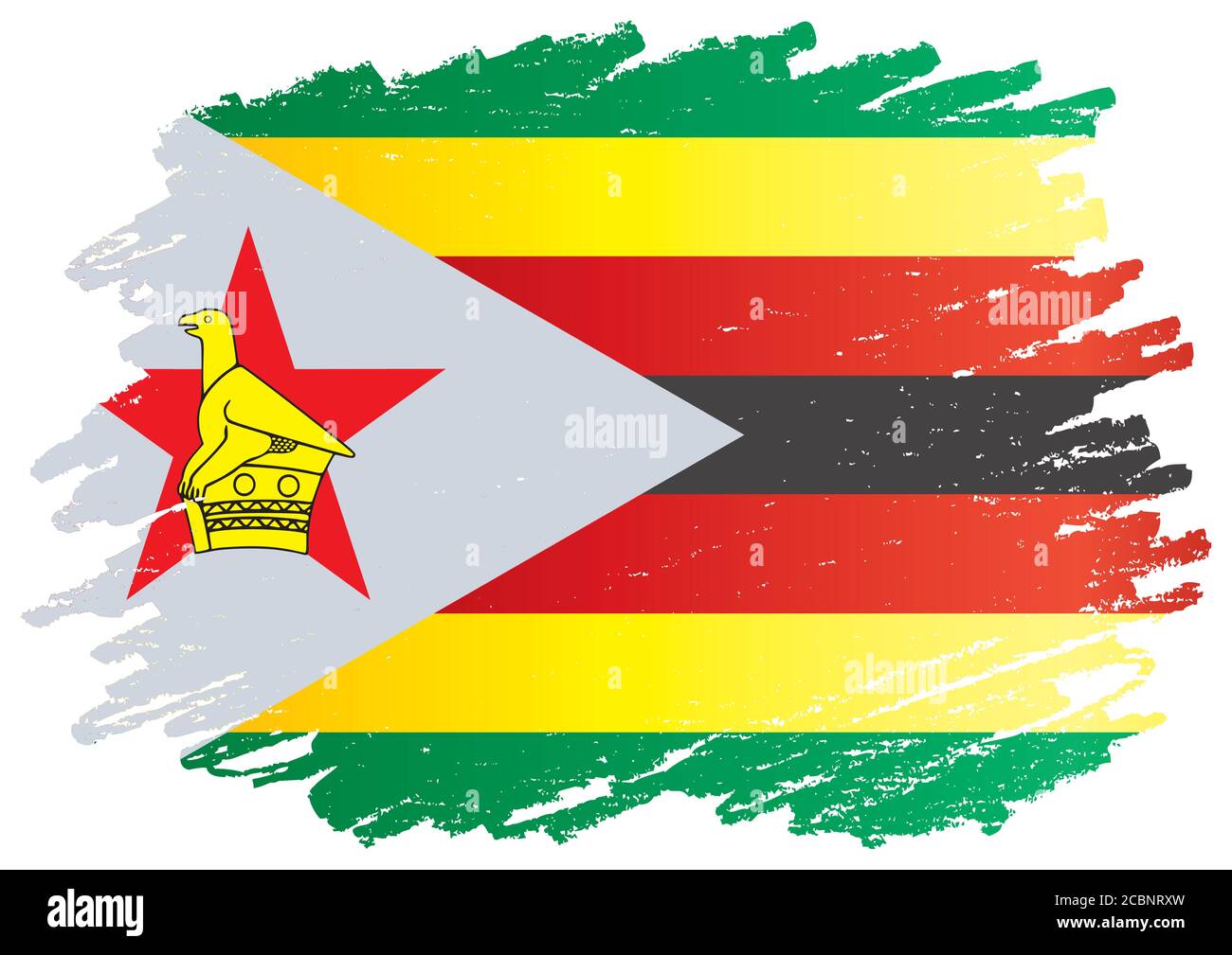 Drapeau du Zimbabwe, République du Zimbabwe. Modèle pour la conception des prix, un document officiel avec le drapeau du Zimbabwe. Illustration de Vecteur