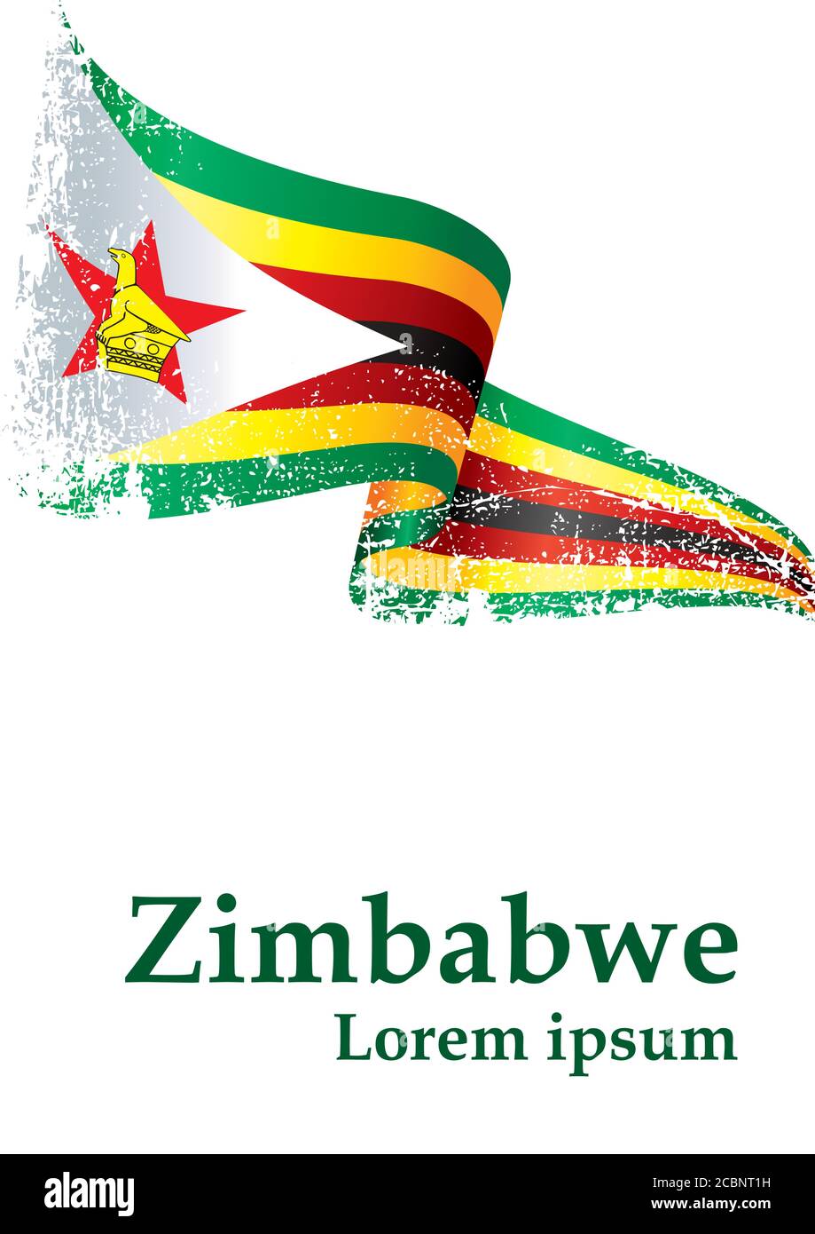 Drapeau du Zimbabwe, République du Zimbabwe. Modèle pour la conception des prix, un document officiel avec le drapeau du Zimbabwe. Illustration de Vecteur