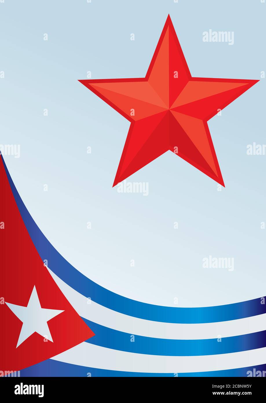 Drapeau de Cuba, modèle pour la récompense, document officiel avec un drapeau de la République de Cuba Illustration de Vecteur