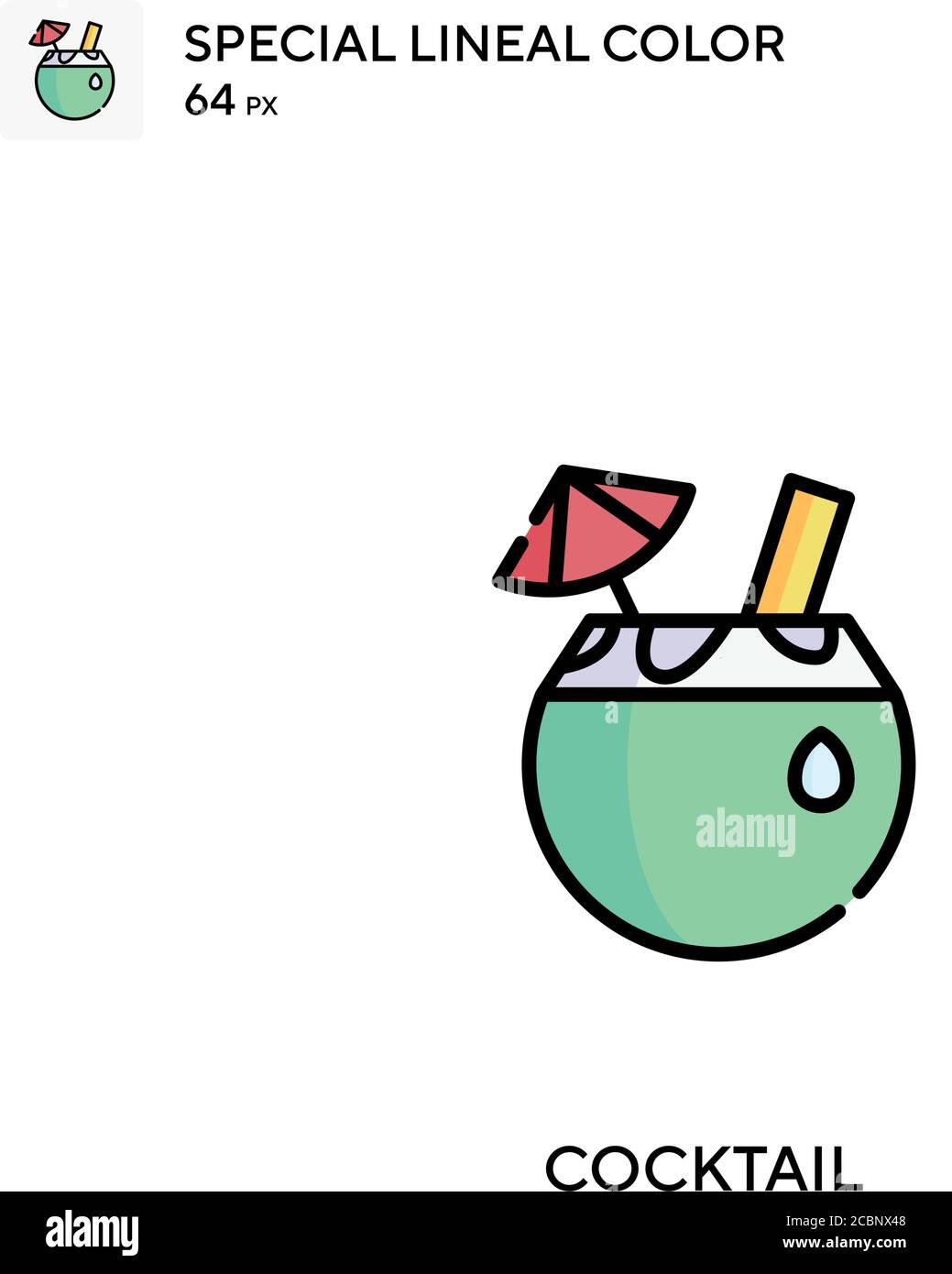 Cocktail spécial Lineal couleur vecteur icône. Cocktail d'icônes pour votre projet d'entreprise Illustration de Vecteur