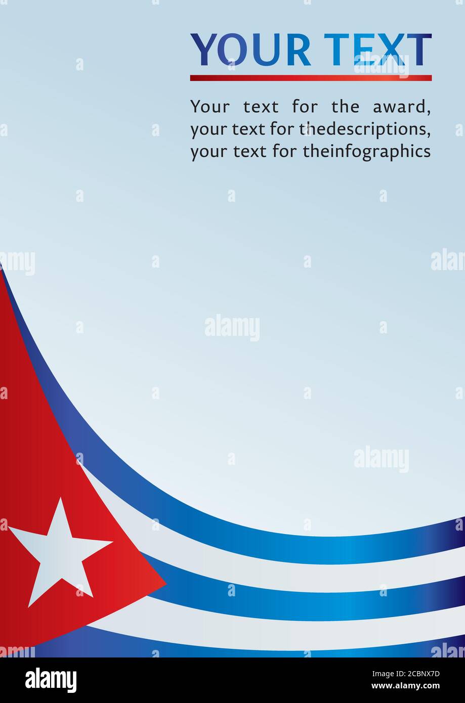 Drapeau de Cuba, modèle pour la récompense, document officiel avec un drapeau de la République de Cuba Illustration de Vecteur