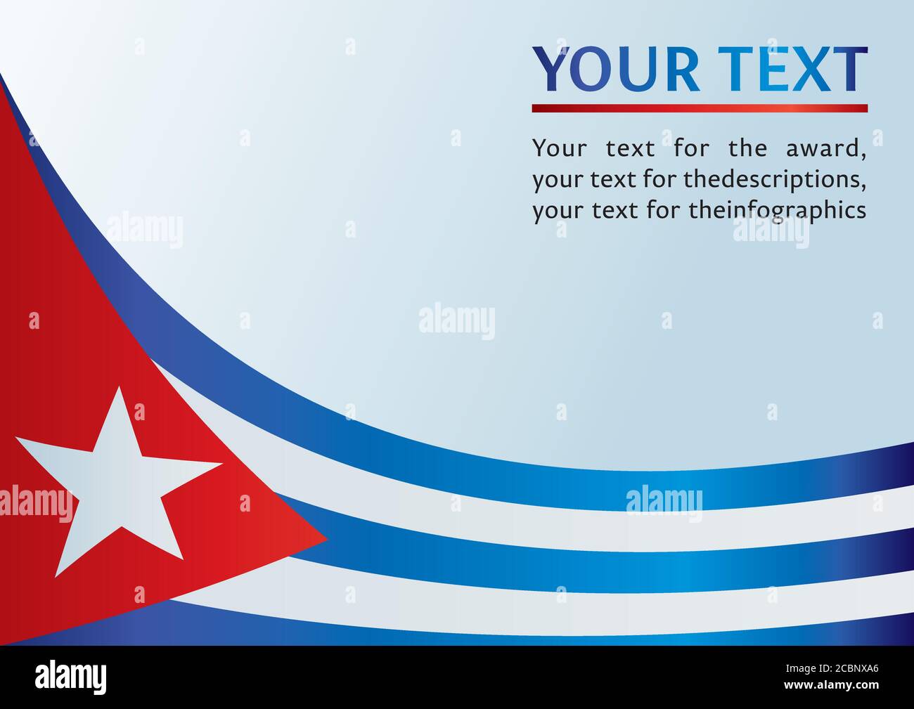 Drapeau de Cuba, modèle pour la récompense, document officiel avec un drapeau de la République de Cuba Illustration de Vecteur
