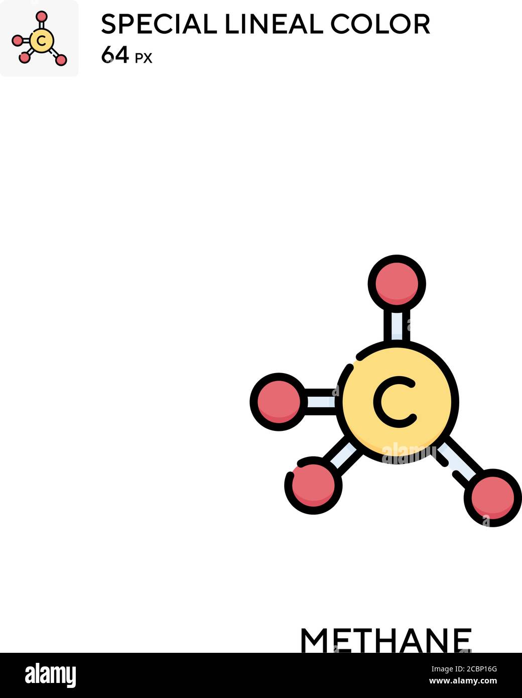 Méthane icône de vecteur de couleur spécial lineal. Icônes de méthane pour votre projet d'entreprise Illustration de Vecteur