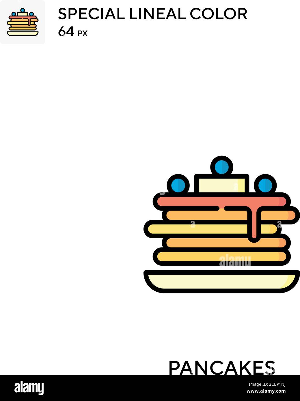 Pancakes icône spéciale de vecteur de couleur de lineal. Des icônes de crêpes pour votre projet d'entreprise Illustration de Vecteur
