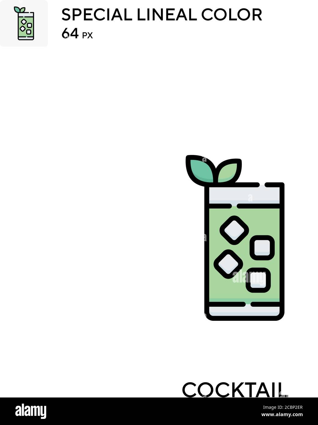 Cocktail spécial Lineal couleur vecteur icône. Cocktail d'icônes pour votre projet d'entreprise Illustration de Vecteur