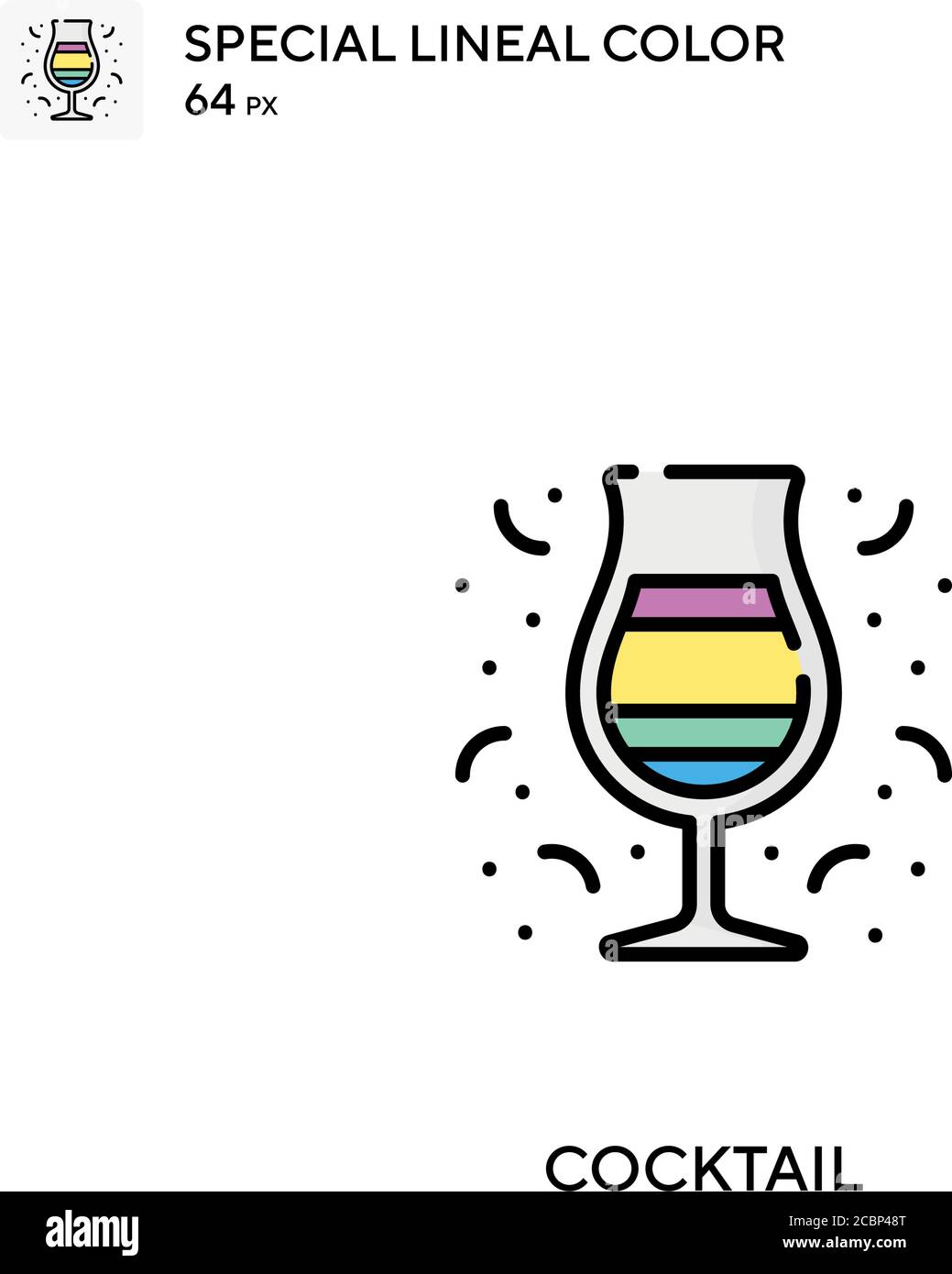 Cocktail spécial Lineal couleur vecteur icône. Cocktail d'icônes pour votre projet d'entreprise Illustration de Vecteur