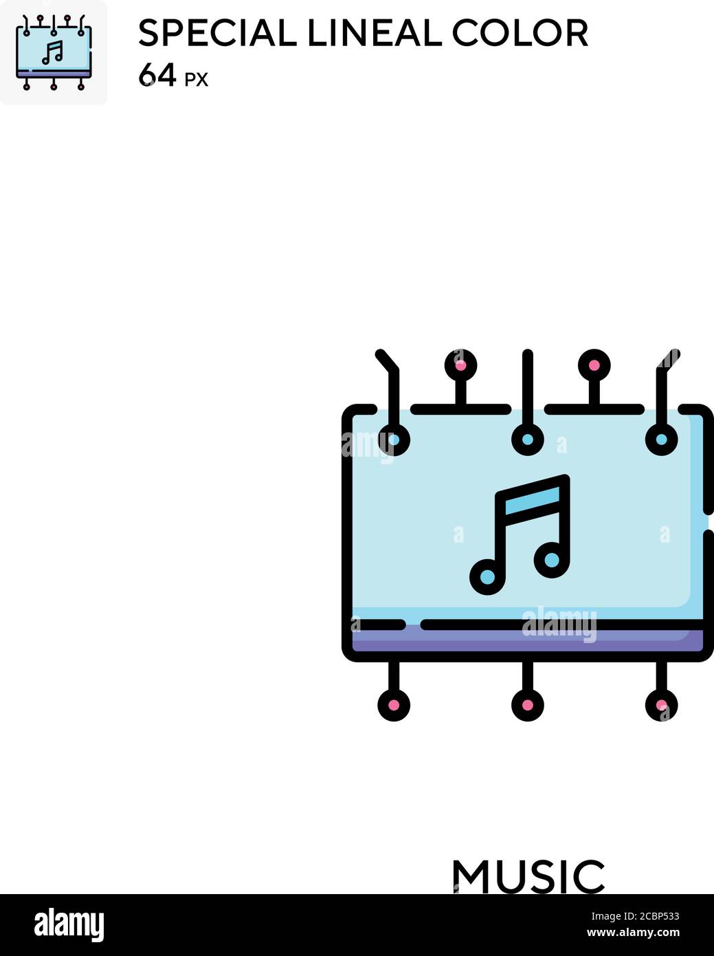 Musique icône spéciale de vecteur de couleur de ligne. Icônes de musique pour votre projet d'entreprise Illustration de Vecteur