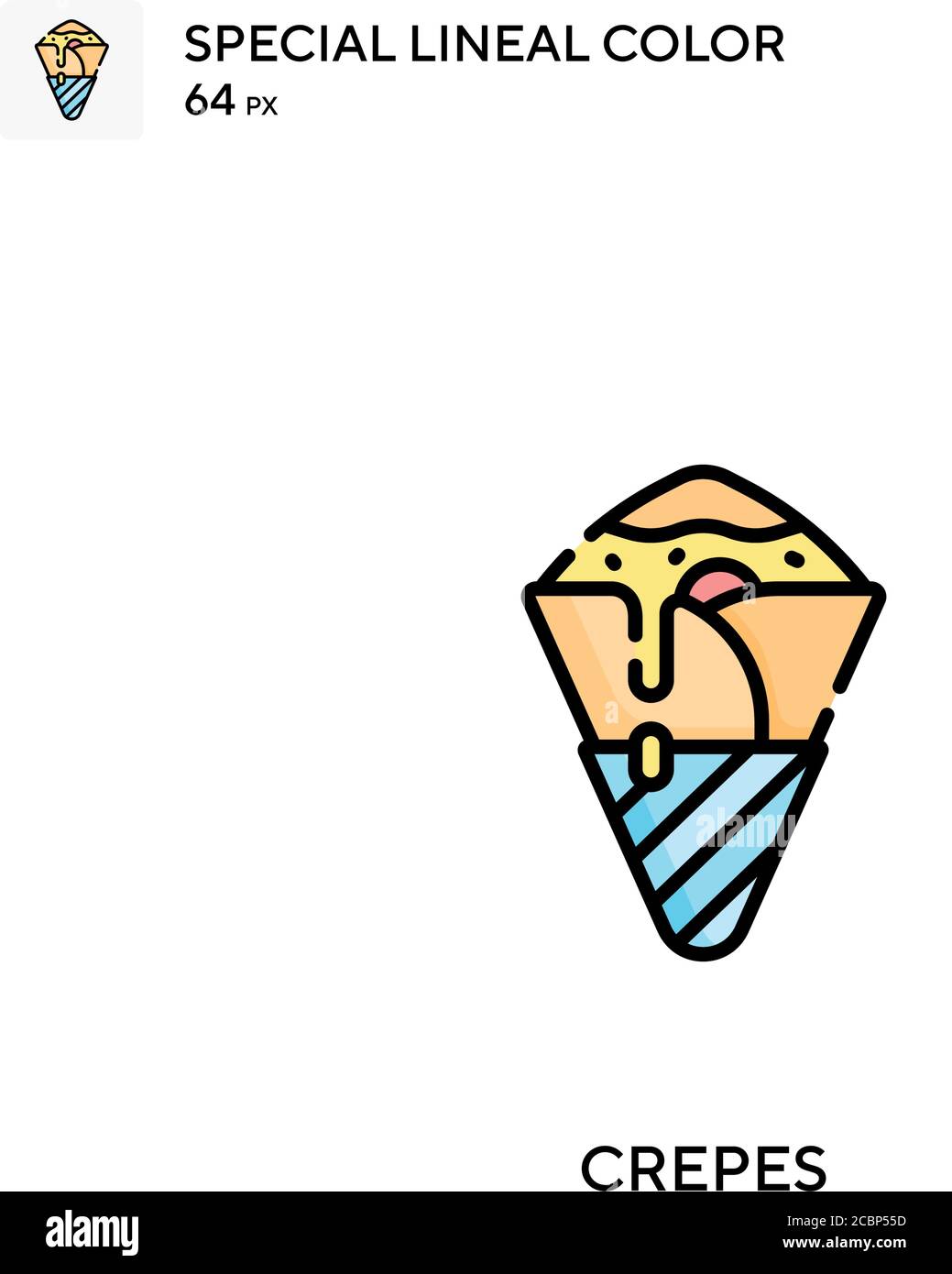 Crépes icône spéciale de vecteur de couleur de ligne. Crépes icônes pour votre projet d'entreprise Illustration de Vecteur