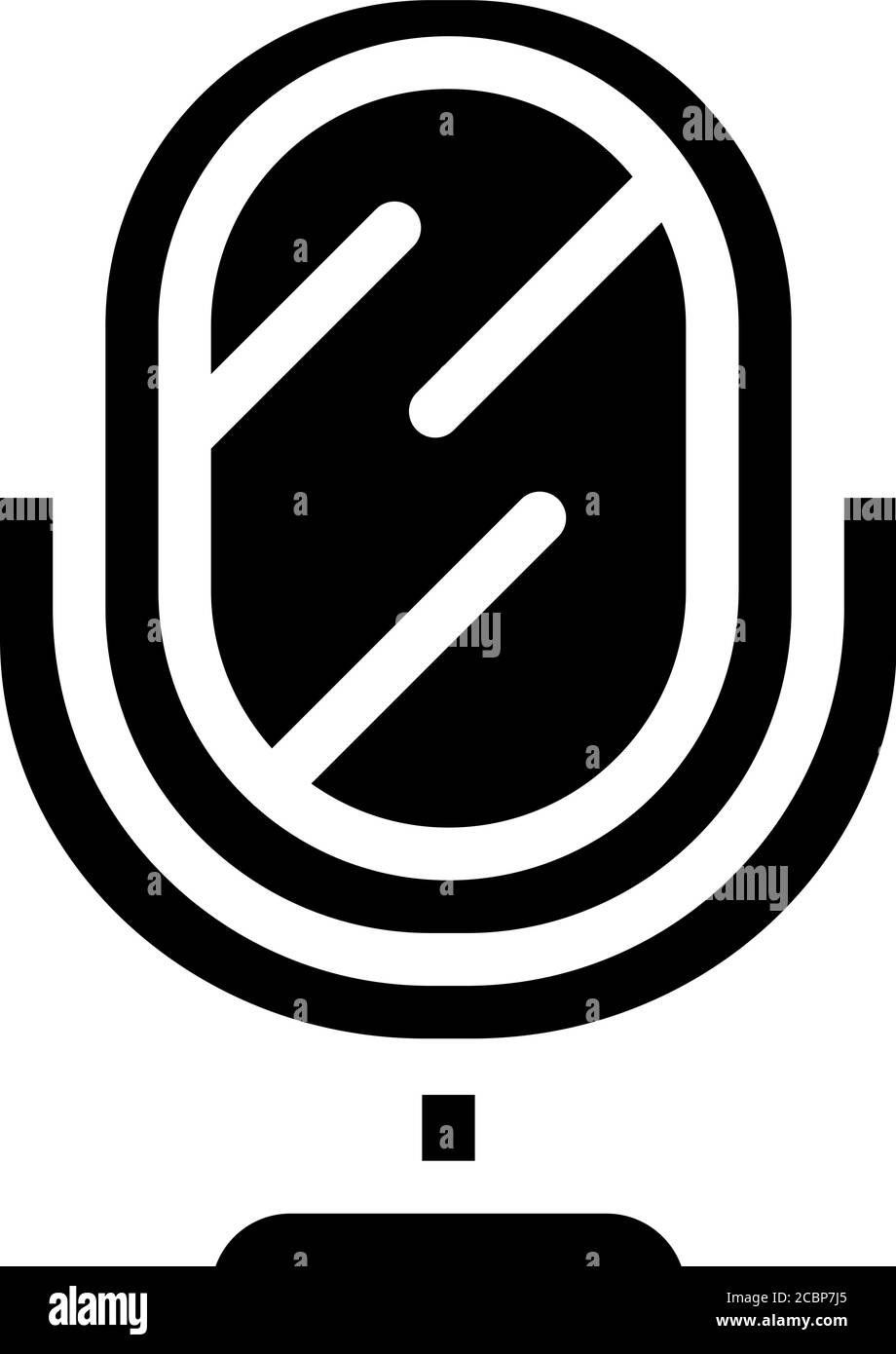 miroir accessoire glyphe icône illustration vectorielle isolée Illustration de Vecteur