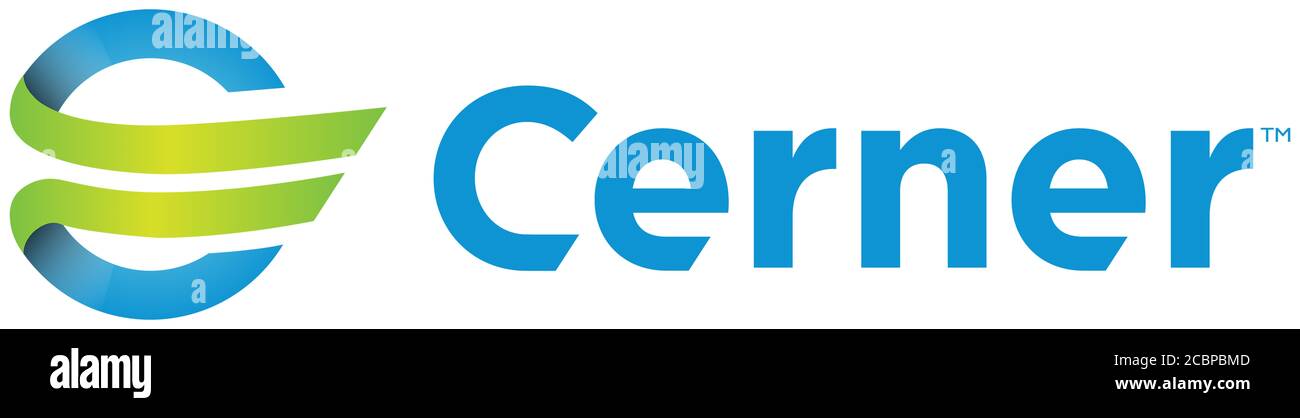 Logo cerner, technologie de l'information, santé, technologie médicale, NASDAQ 100, fond blanc Banque D'Images