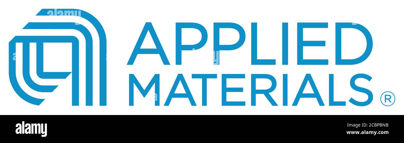 Logo Applied Materials, AMAT, industrie des semi-conducteurs, fond blanc Banque D'Images