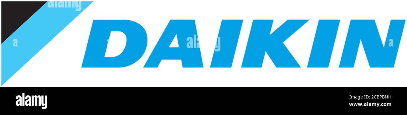 Logo Daikin, Daikin Industries, chimie et climatisation, Nikkei 225, fond blanc Banque D'Images