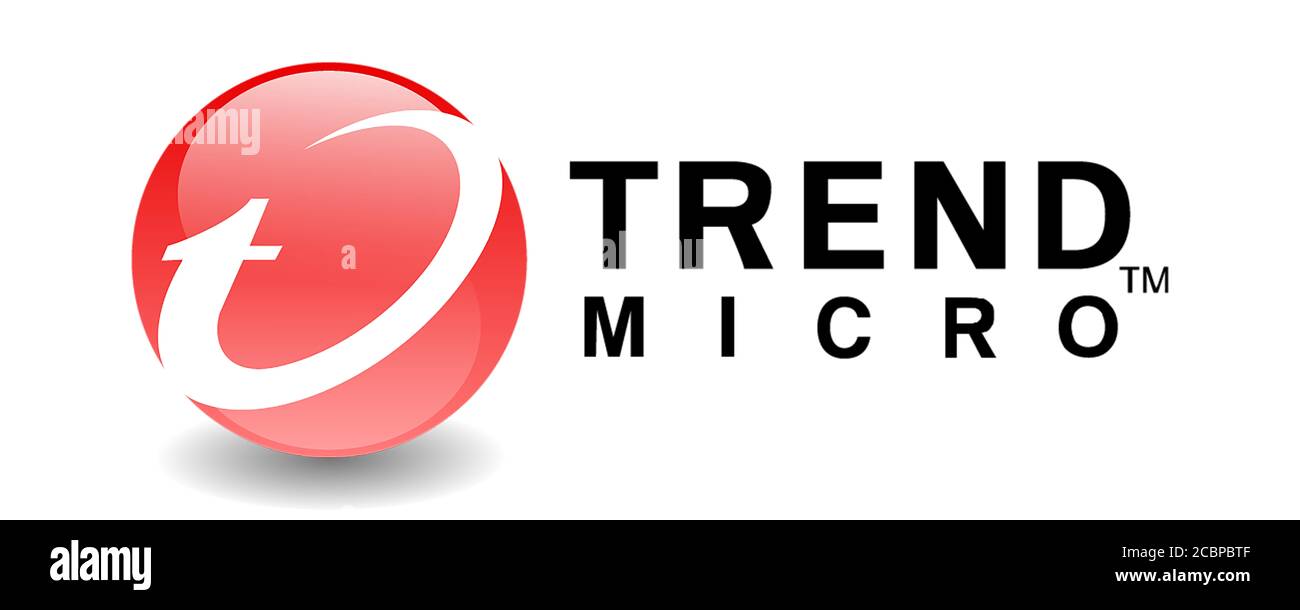 Logo Trend micro, industrie des semi-conducteurs, fond blanc Banque D'Images