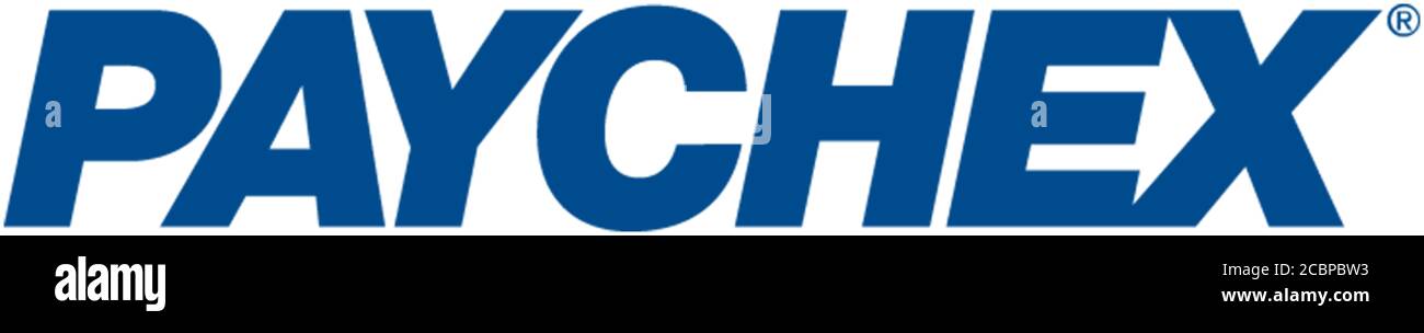 Logo Paychex, fournisseur de services financiers, NASDAQ 100, pleine grandeur, fond blanc Banque D'Images