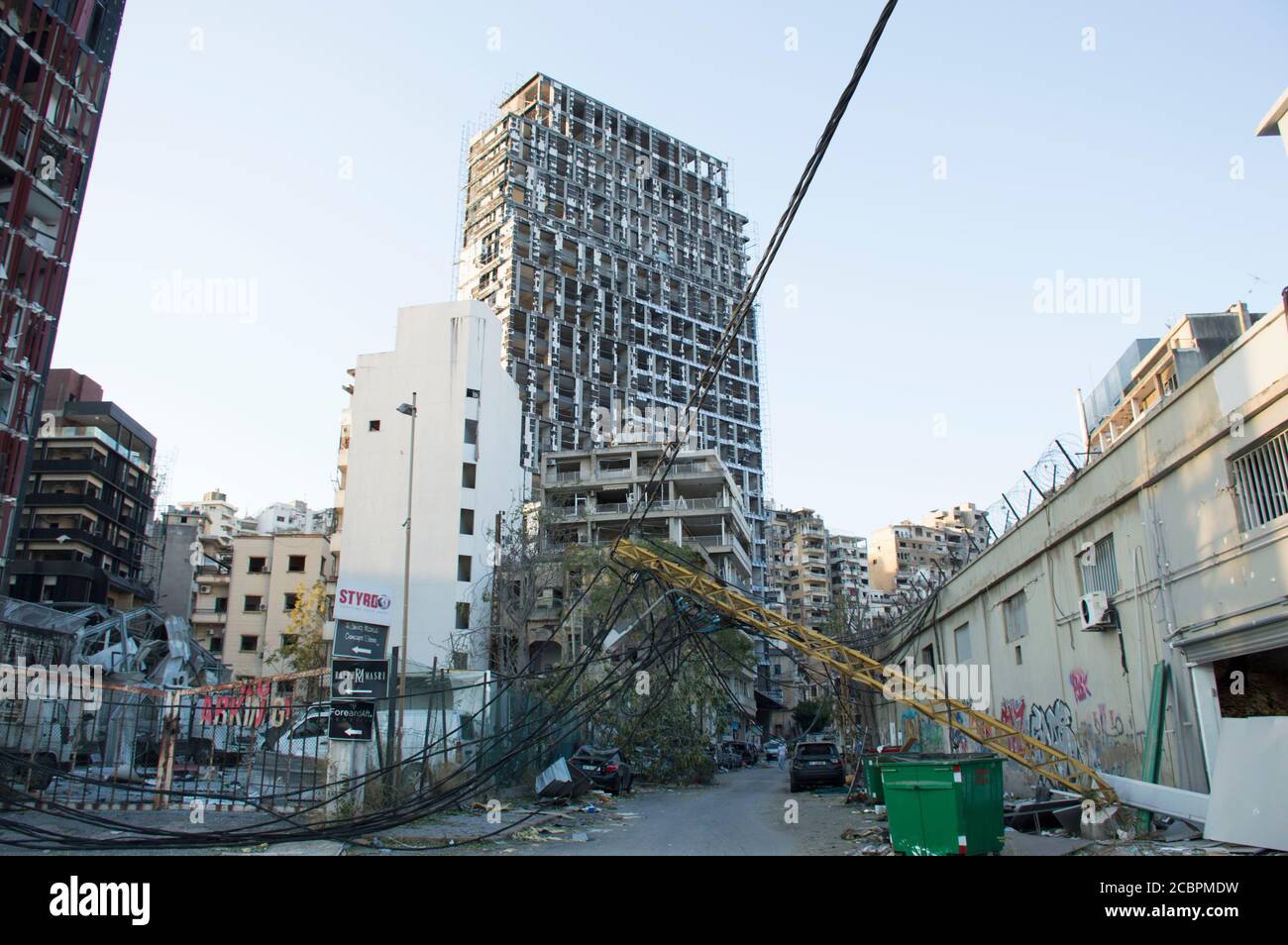 Beyrouth, Liban, 6 août 2020. Après l'explosion de Beyrouth, la jeunesse et les volutes libanais ramassant les déchets et aidant les gens. Le Banque D'Images