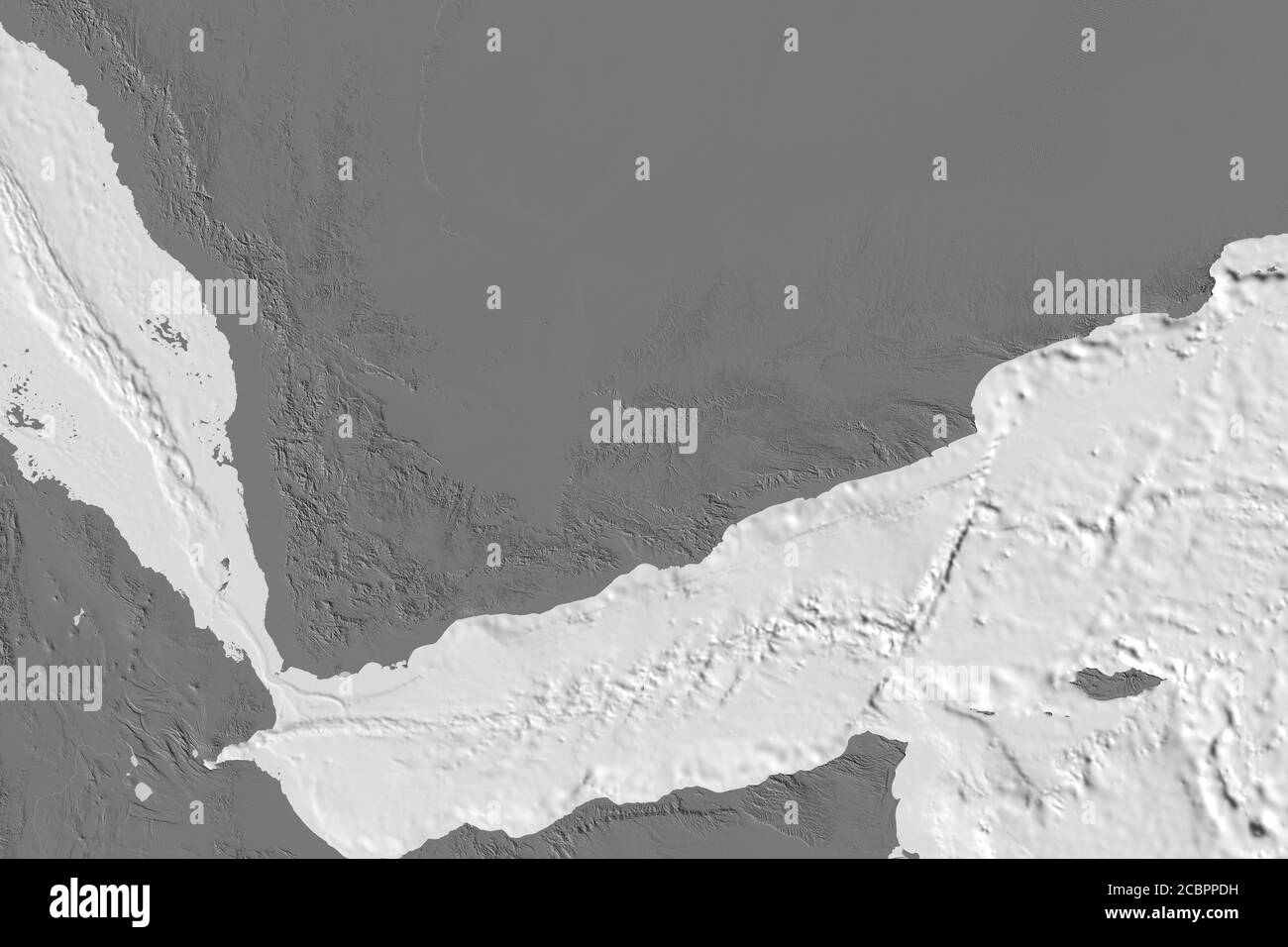 Zone étendue du Yémen. Carte d'élévation à deux niveaux. Rendu 3D Banque D'Images