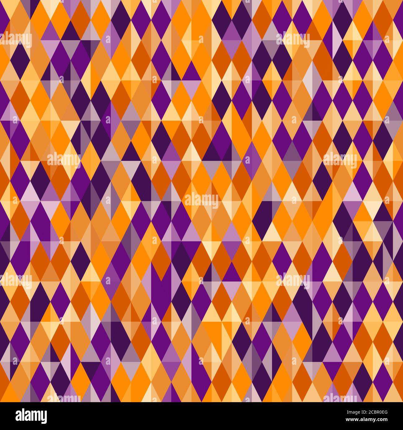 Motif géométrique abstrait, formes en losange. Couleurs traditionnelles pour l'Halloween - jaune, orange et violet. Arrière-plan vectoriel Halloween. Couture Illustration de Vecteur