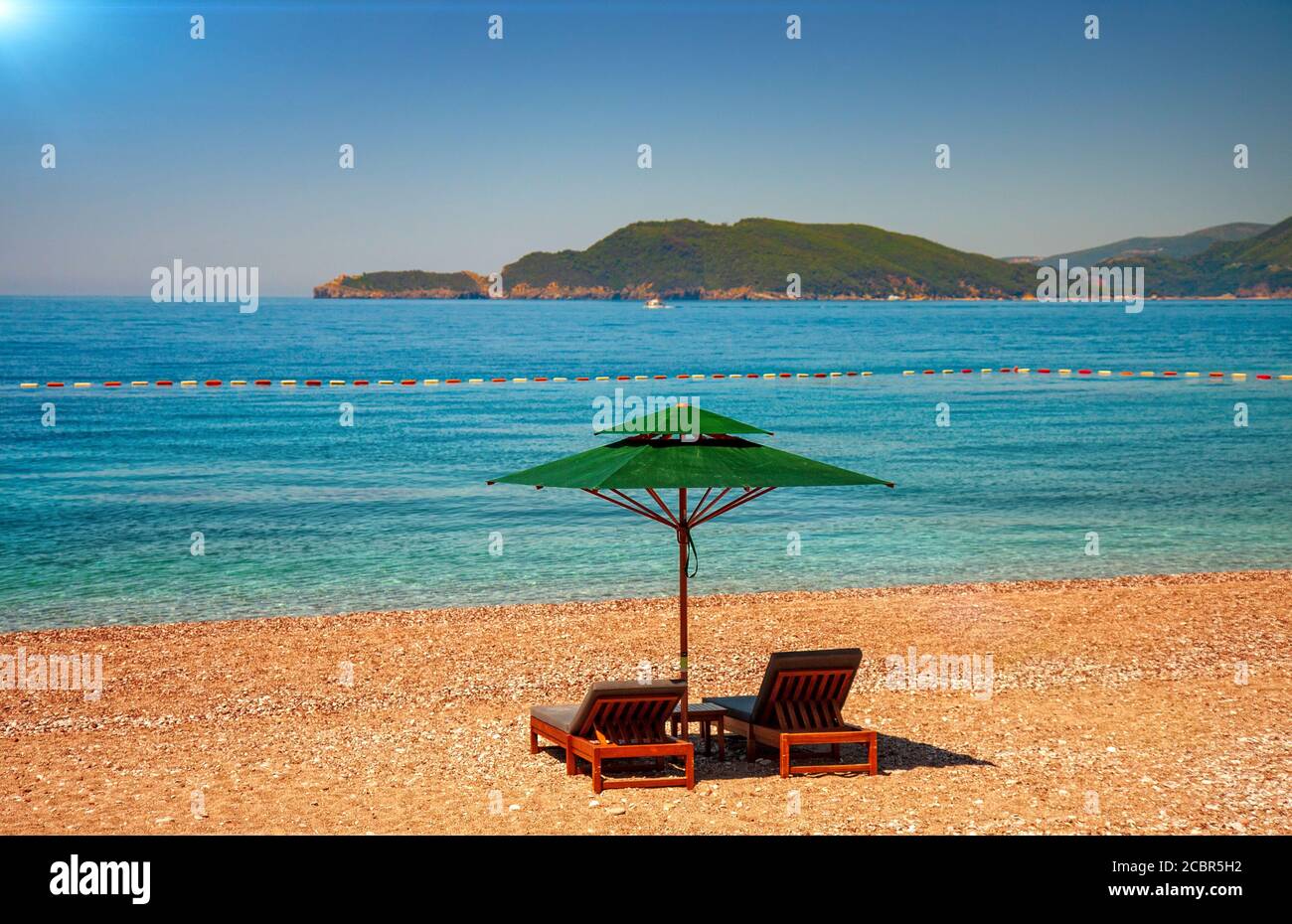 Plage de Budva vide Banque D'Images