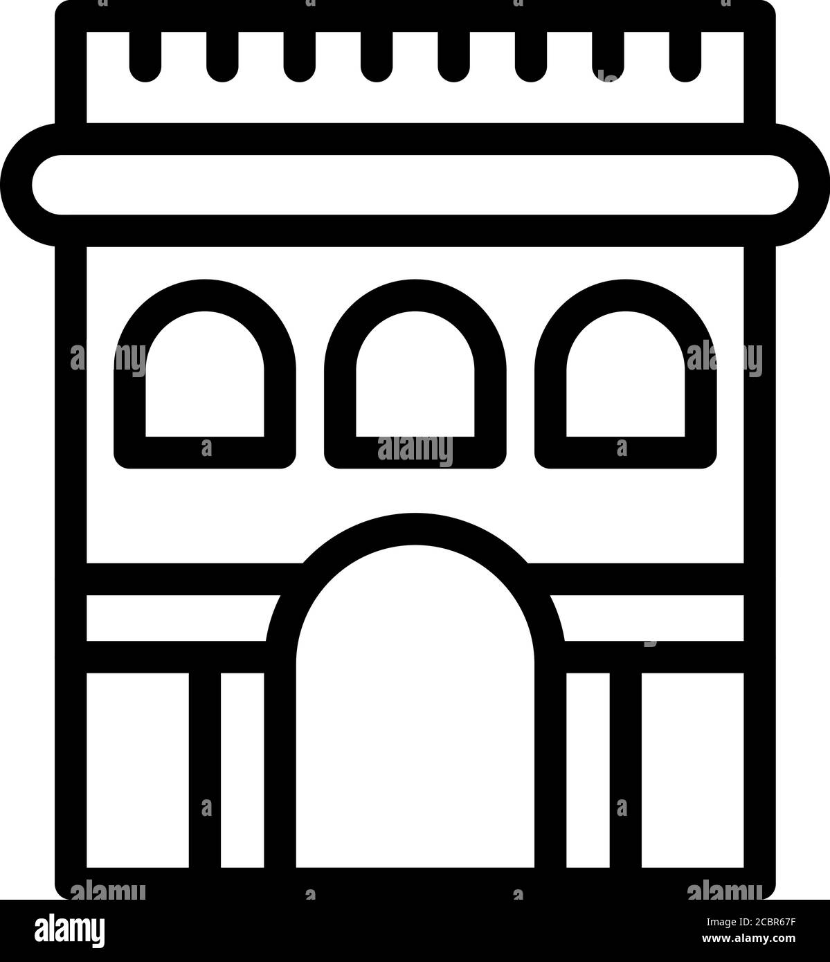 Icône représentant une arche de la ville, style de contour Illustration de Vecteur