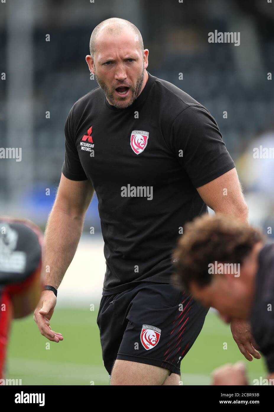 George Skivington, entraîneur-chef de Gloucester, lors d'une session wam UP avant le match Gallagher Premiership au Sixways Stadium, Worcester. Banque D'Images