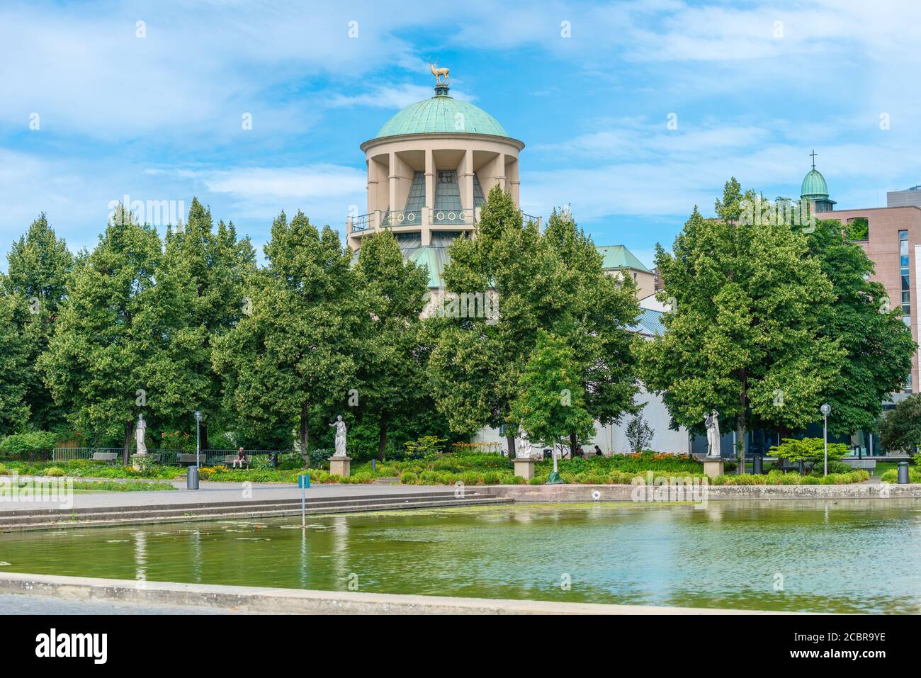 Kunstgebäude ou Art Building, Oberer Schlossgarten ou Upper Castle Garden, Stuttgart, Federal State Baden-Württemberg, Allemagne du Sud, Europe Banque D'Images