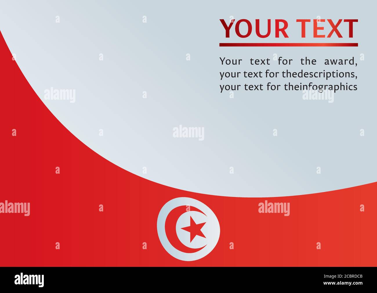 Drapeau de la Tunisie, modèle de la bourse, document officiel avec le drapeau de la République tunisienne Illustration de Vecteur