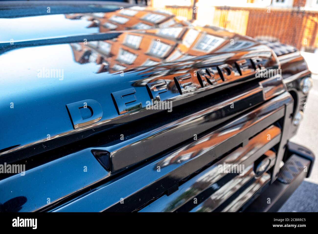 Gros plan sur Land Rover Defender Banque D'Images