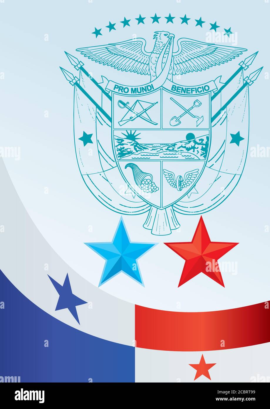 Drapeau du Panama, modèle de la bourse, document officiel avec le drapeau de la République du Panama Illustration de Vecteur