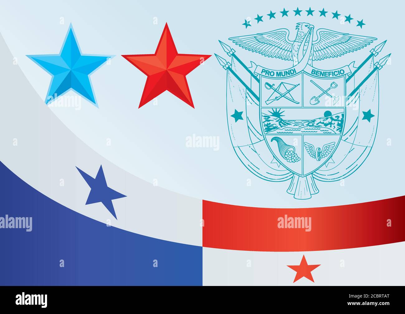 Drapeau du Panama, modèle de la bourse, document officiel avec le drapeau de la République du Panama Illustration de Vecteur
