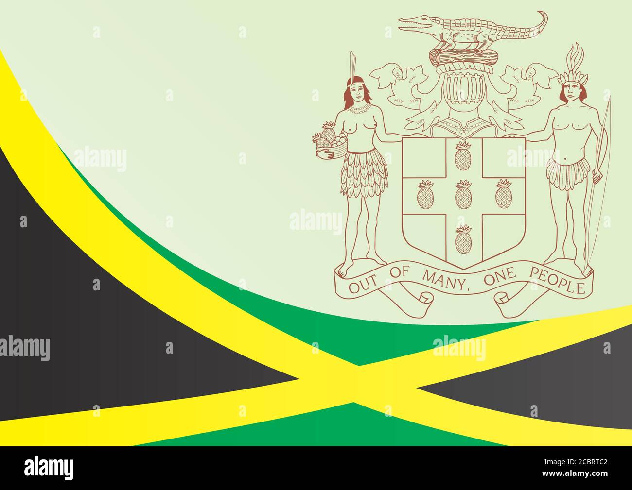 Drapeau de la Jamaïque, le modèle de la bourse, un document officiel avec le drapeau de la Jamaïque Illustration de Vecteur
