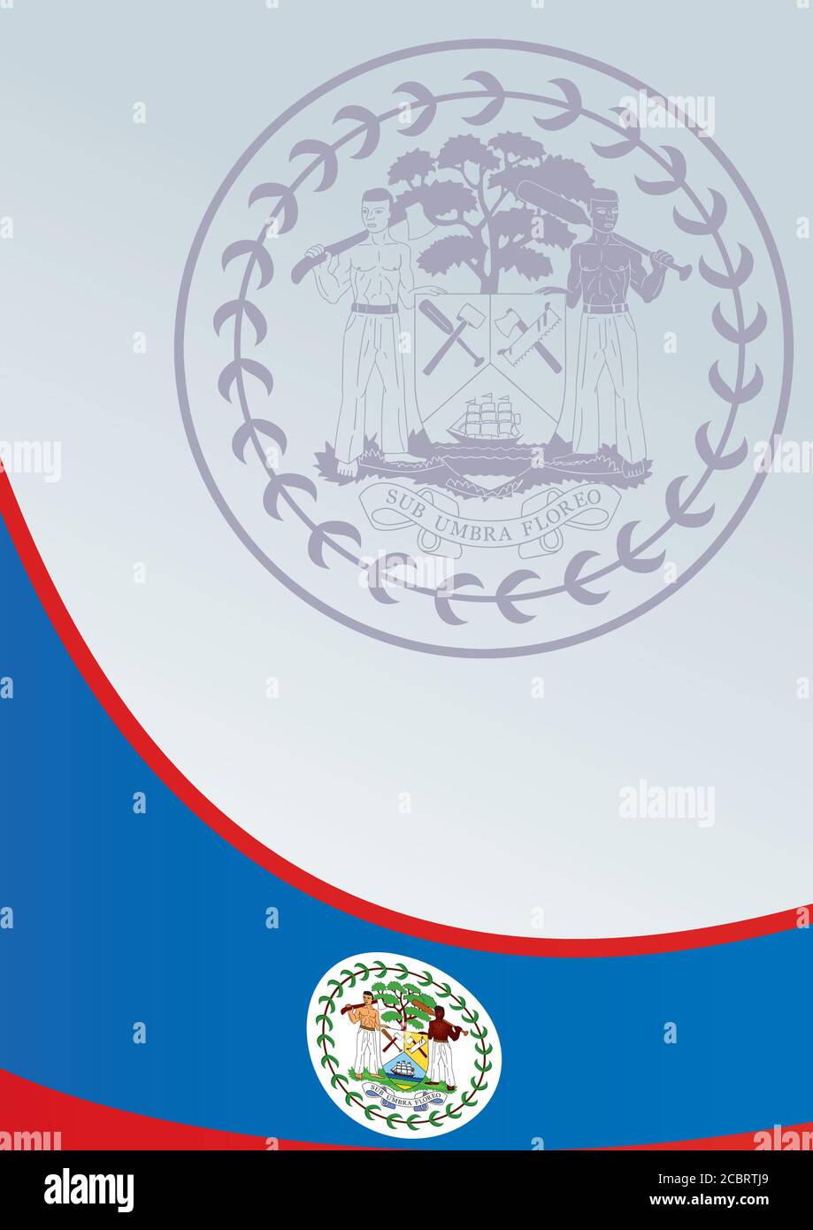 Drapeau du Belize, modèle pour le prix, document officiel avec un drapeau du Belize Illustration de Vecteur