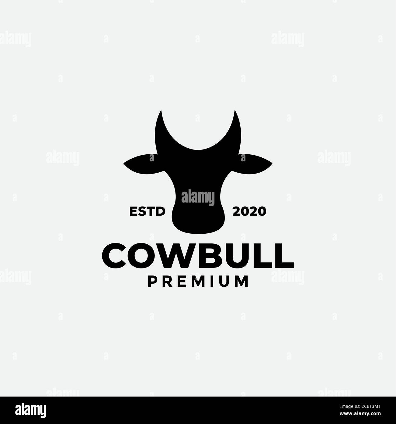 tête de vache silhouette noir minimaliste design moderne logo vecteur Illustration de Vecteur