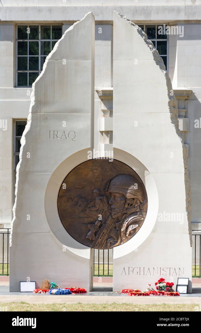 Monument de guerre Irak & Afghanistan dans les jardins Victoria Embankment, Victoria Embankment, Cité de Westminster, Grand Londres, Angleterre, Royaume-Uni Banque D'Images