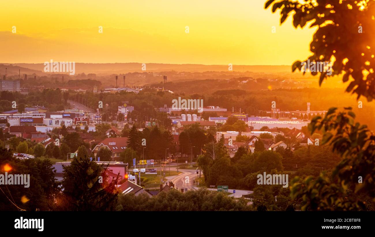 Zalaegerszeg, comté de Zala / Hongrie - 20 juillet 2020: La ville à l'heure d'or Banque D'Images