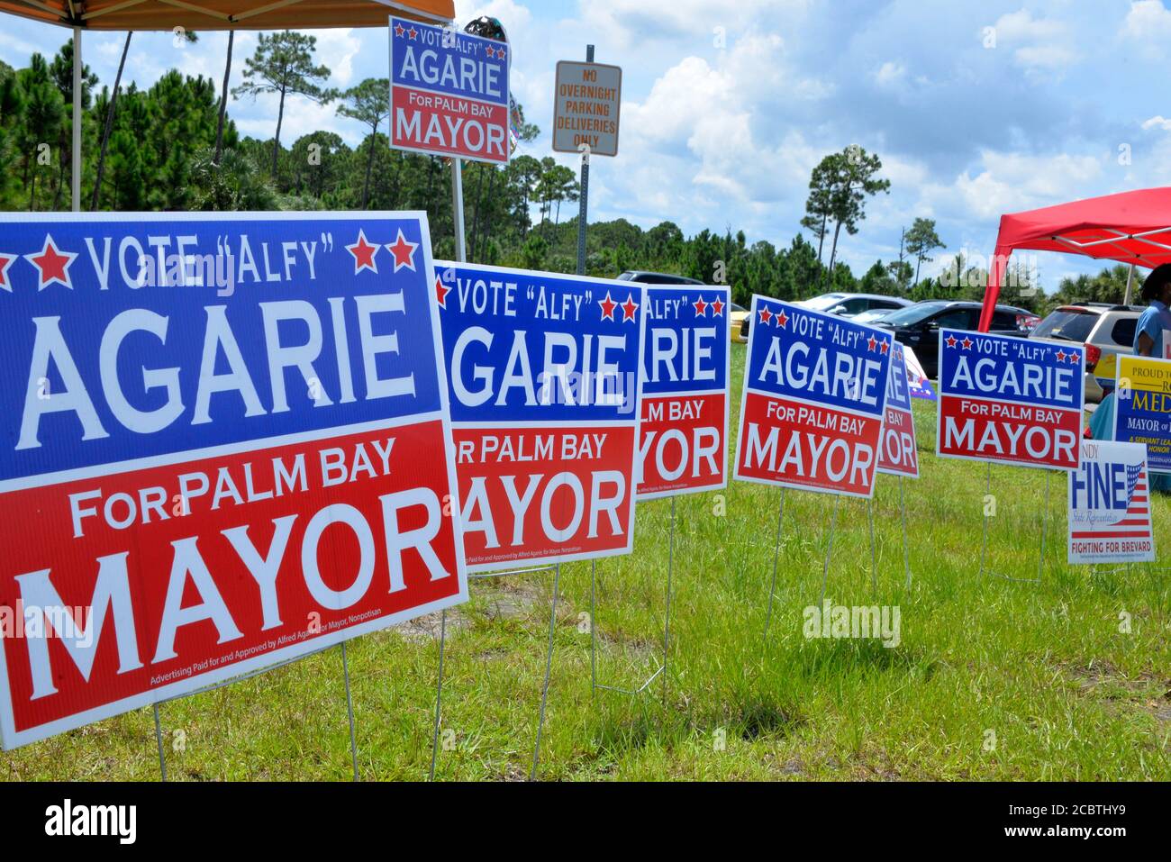 Brevard County Floride États-Unis. 15 août 2020. Les élections primaires de Floride sont la semaine prochaine, mais avant cette date, plus de 1.7 millions de personnes ont déjà voté au début de la Floride. La plupart des bureaux de vote par anticipation du centre de la Floride sont déjà fermés. Mardi les bureaux de vote sont ouverts pour le vote en personne. Crédit photo : Julian Leek/Alay Live News Banque D'Images