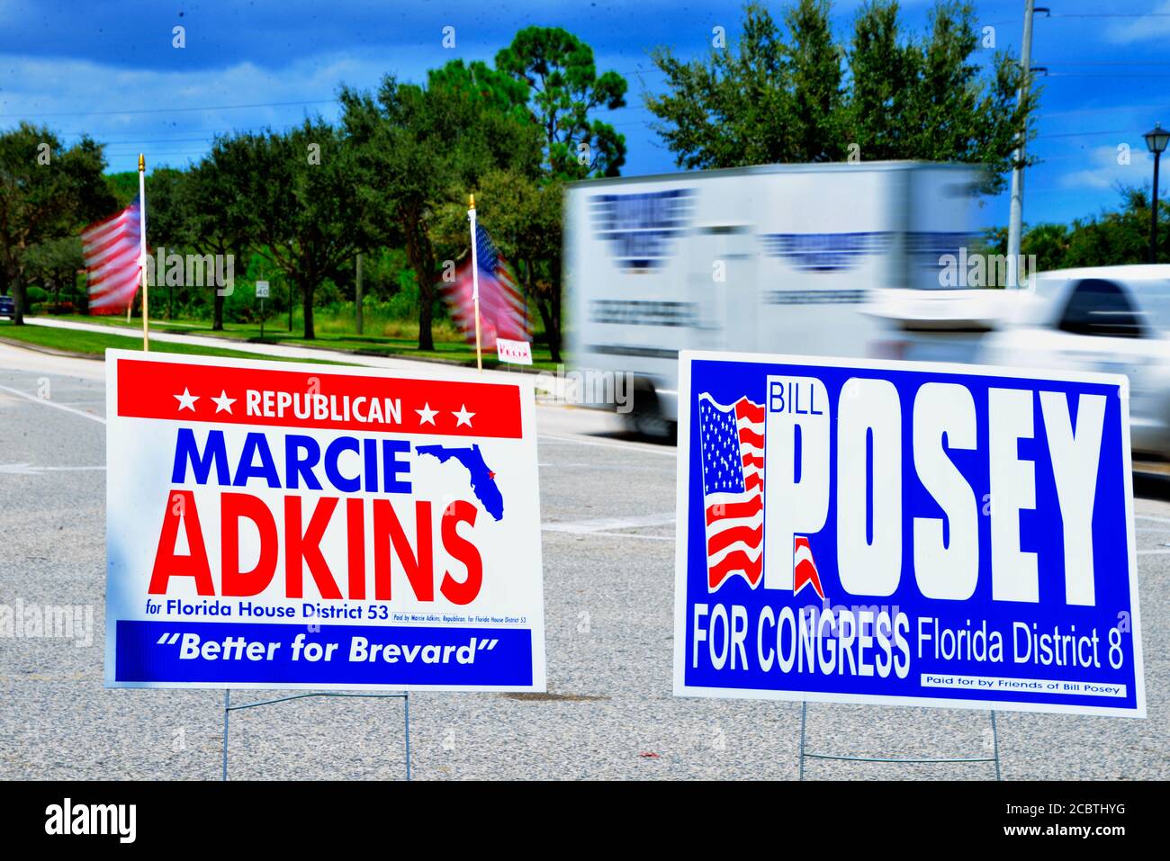 Brevard County Floride États-Unis. 15 août 2020. Les élections primaires de Floride sont la semaine prochaine, mais avant cette date, plus de 1.7 millions de personnes ont déjà voté au début de la Floride. La plupart des bureaux de vote par anticipation du centre de la Floride sont déjà fermés. Mardi les bureaux de vote sont ouverts pour le vote en personne. Crédit photo : Julian Leek/Alay Live News Banque D'Images