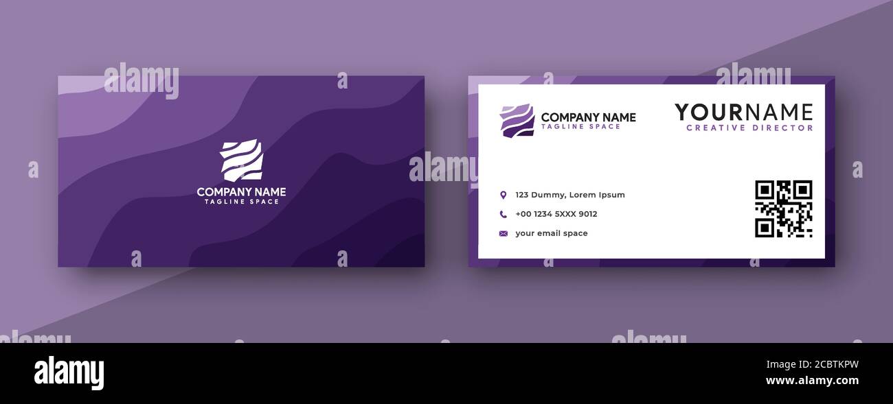 modèle de carte de visite , conception de carte de visite avec violet . illustration vectorielle Illustration de Vecteur