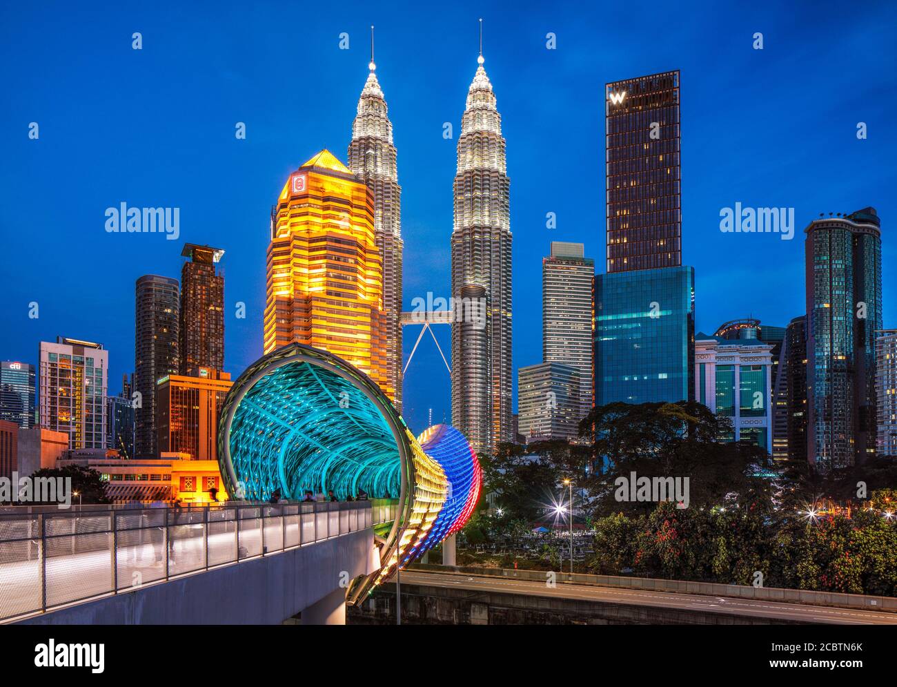 Le pont Saloma Link à Kuala Lumpur, Malaisie Banque D'Images