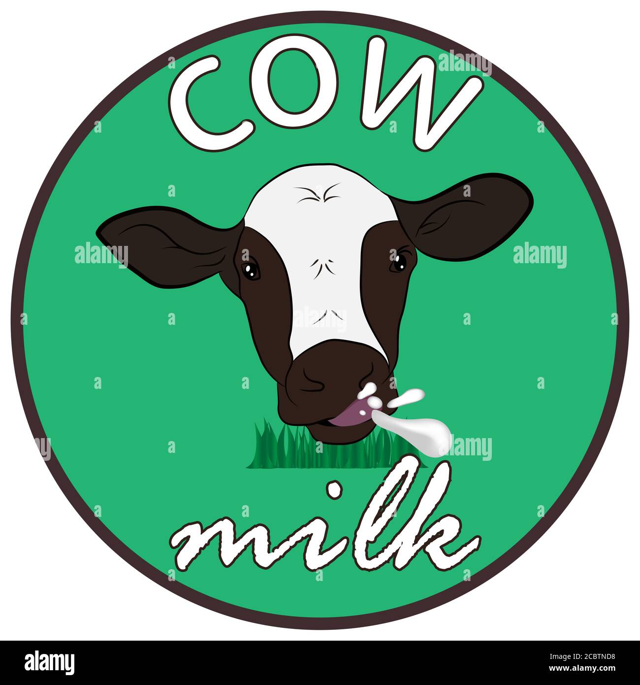 graphique design cercle logo tête de vache et vecteur de texte de vache illustration Illustration de Vecteur