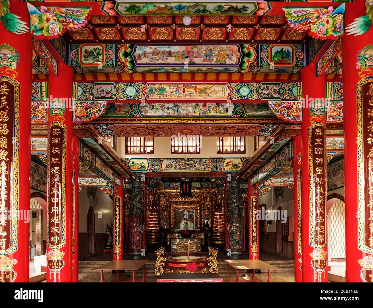 Vue sur un temple taïwanais Banque D'Images